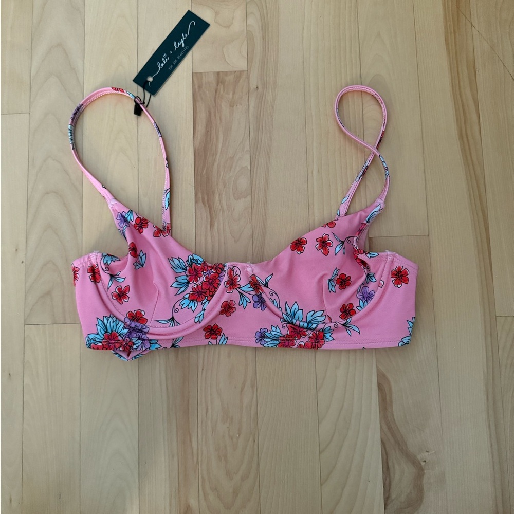 NWT Lali and Layla Pink Floral underwire bikini top